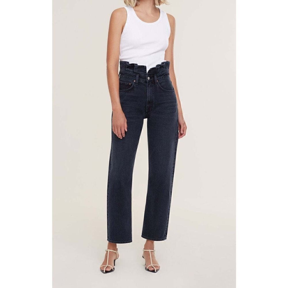 AGOLDE lettuce waist High waist black wash 90's denim jeans size US 29